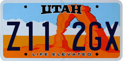 UT license plate Z112GX