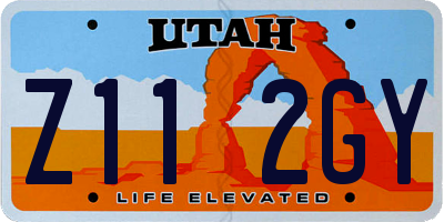 UT license plate Z112GY