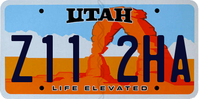 UT license plate Z112HA