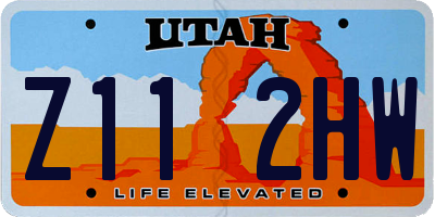 UT license plate Z112HW