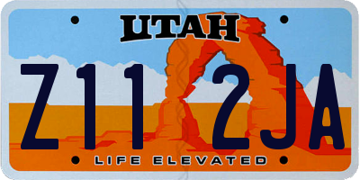 UT license plate Z112JA