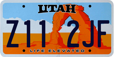 UT license plate Z112JF
