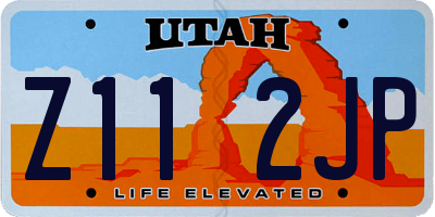 UT license plate Z112JP