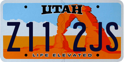 UT license plate Z112JS