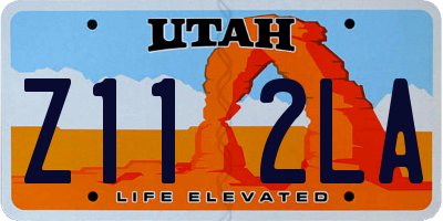 UT license plate Z112LA