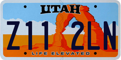 UT license plate Z112LN