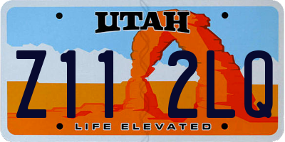 UT license plate Z112LQ
