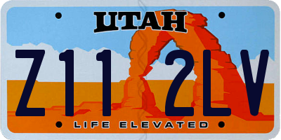UT license plate Z112LV