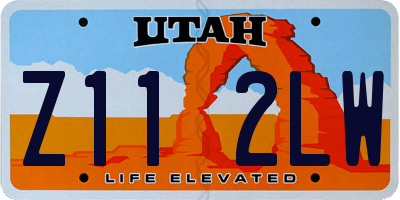 UT license plate Z112LW