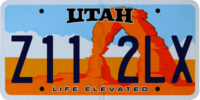 UT license plate Z112LX