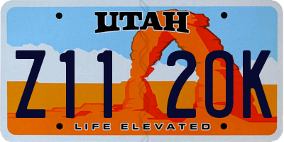 UT license plate Z112OK