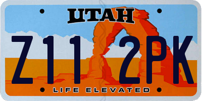 UT license plate Z112PK