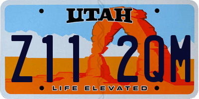 UT license plate Z112QM