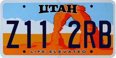 UT license plate Z112RB