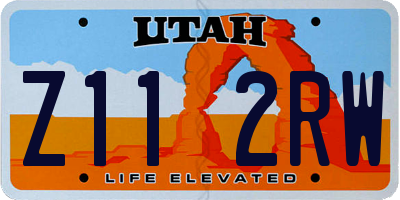 UT license plate Z112RW
