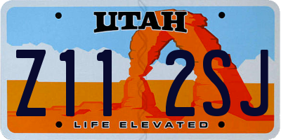 UT license plate Z112SJ