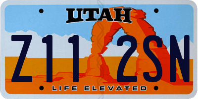 UT license plate Z112SN