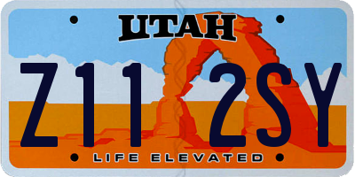 UT license plate Z112SY