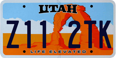 UT license plate Z112TK
