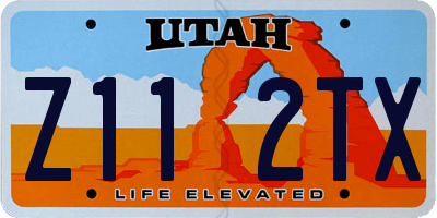 UT license plate Z112TX