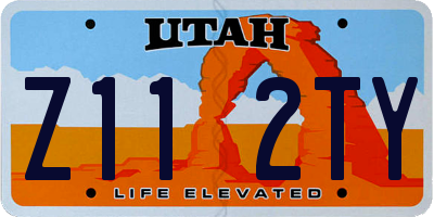 UT license plate Z112TY