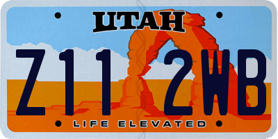 UT license plate Z112WB