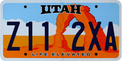 UT license plate Z112XA