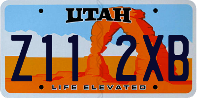 UT license plate Z112XB
