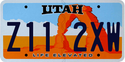 UT license plate Z112XW