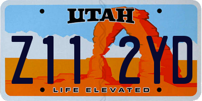 UT license plate Z112YD