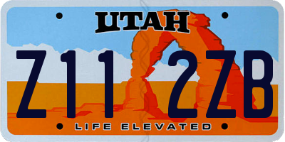 UT license plate Z112ZB