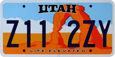 UT license plate Z112ZY