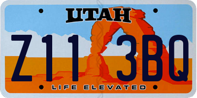 UT license plate Z113BQ