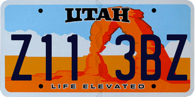 UT license plate Z113BZ