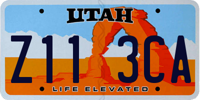 UT license plate Z113CA