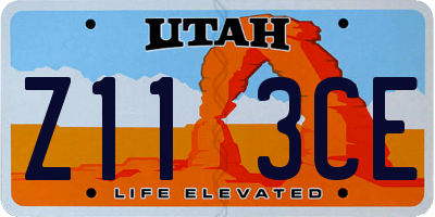 UT license plate Z113CE