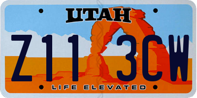 UT license plate Z113CW