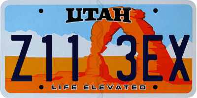 UT license plate Z113EX