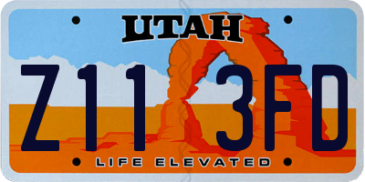UT license plate Z113FD