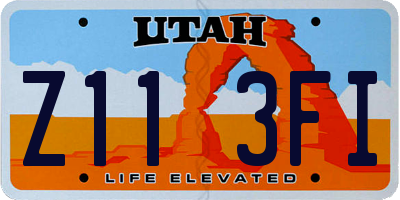 UT license plate Z113FI