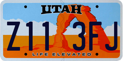 UT license plate Z113FJ