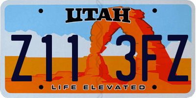 UT license plate Z113FZ