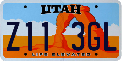 UT license plate Z113GL