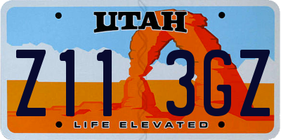 UT license plate Z113GZ