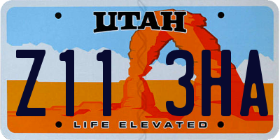 UT license plate Z113HA