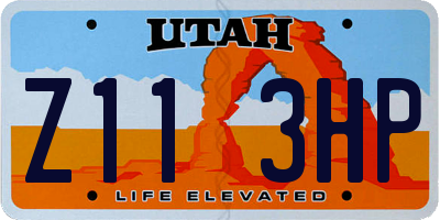 UT license plate Z113HP