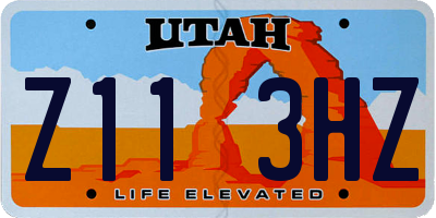 UT license plate Z113HZ