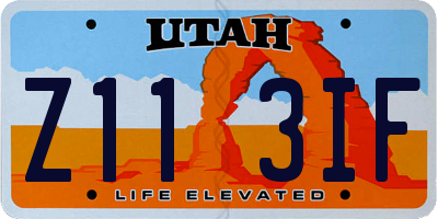UT license plate Z113IF