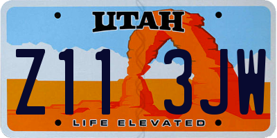 UT license plate Z113JW