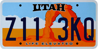 UT license plate Z113KQ
